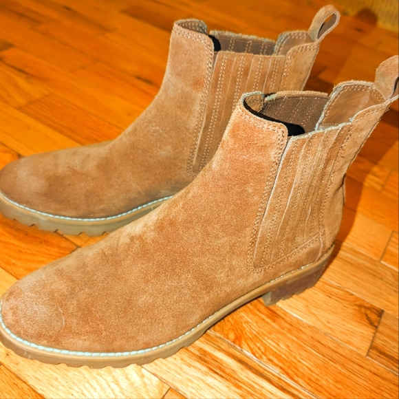 Dolce Vita Shoes - Dolce Vita Cognac Suede Water Resistant Ankle, Chelsea Boots